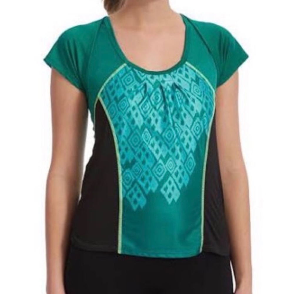Moxie cycling wrap tee print top Size Large